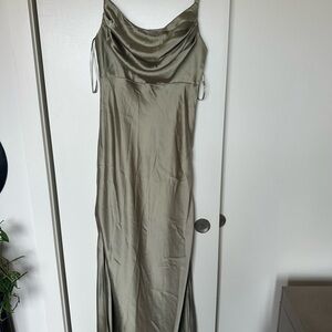 Green maxi bridesmaid dress